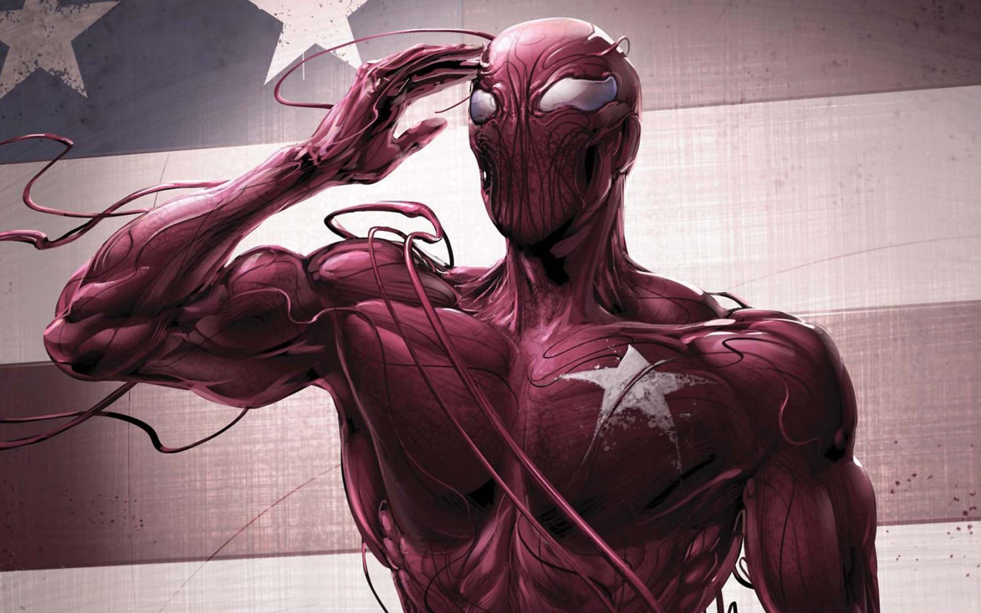 rzeź spider-man spider-man carnage czerwony śluz gwiazda