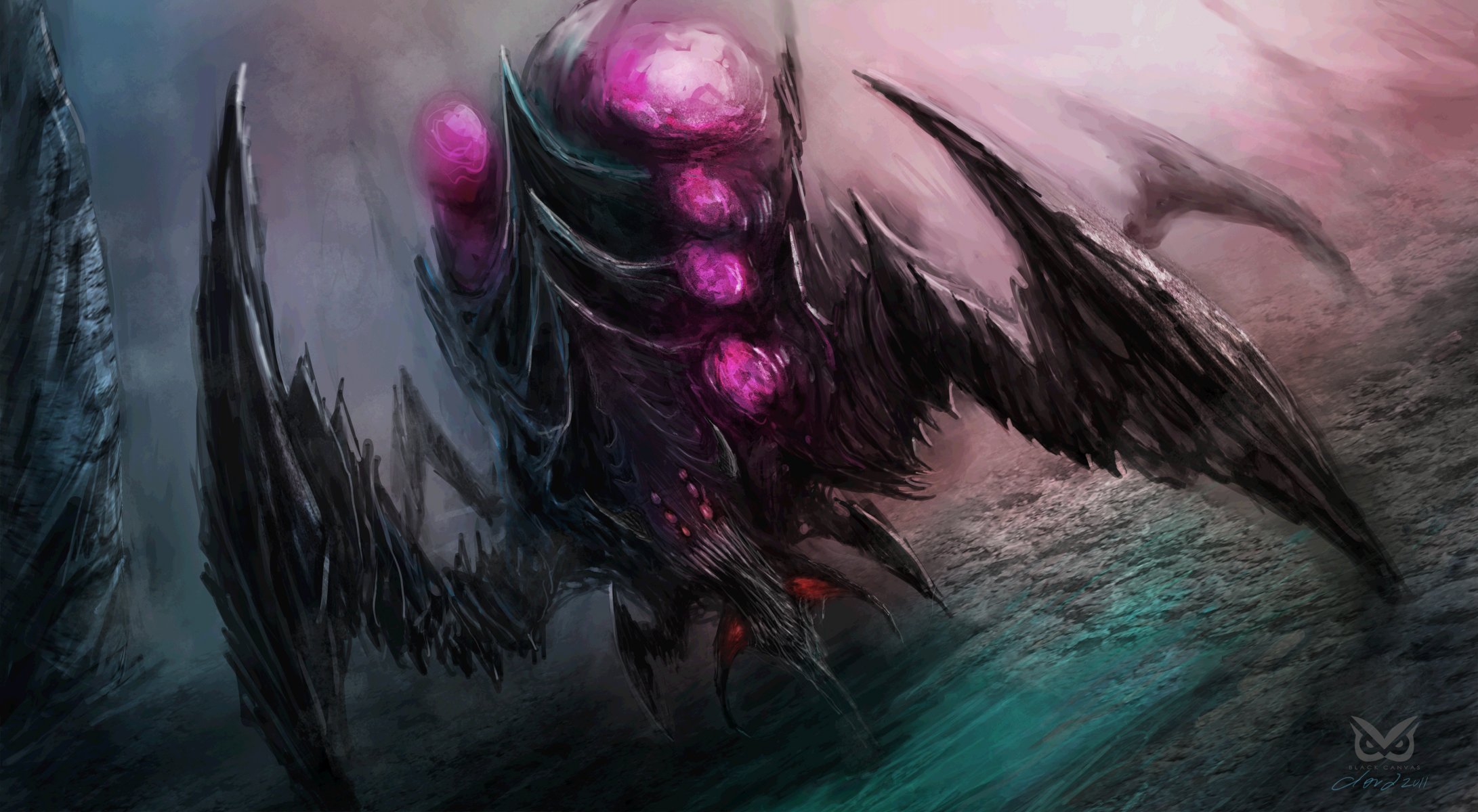 kunst fantasie monster spinne zerg von cloudminedesign