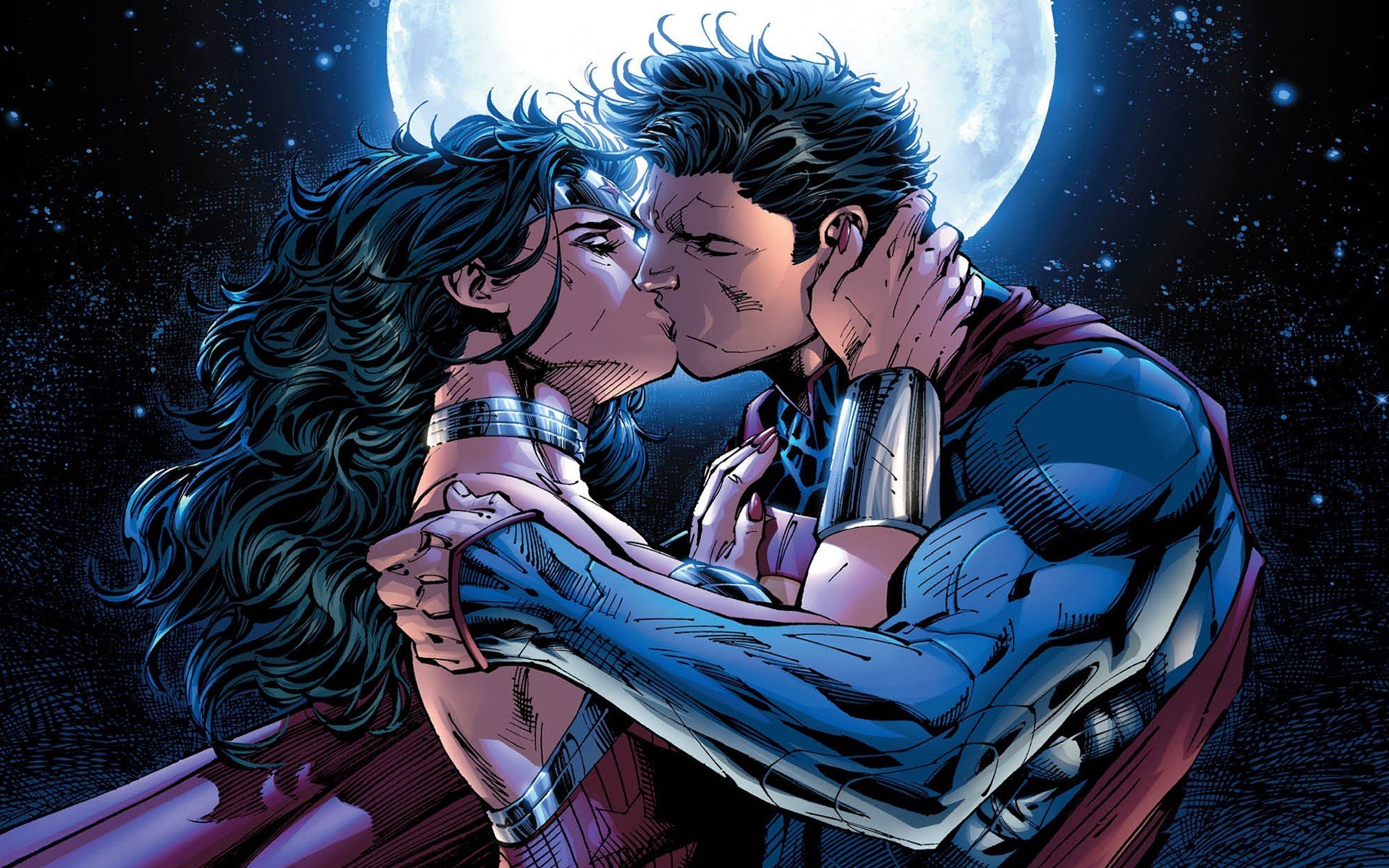 fumetti justice league wonder woman diana superman clark kent amore bacio dc comic