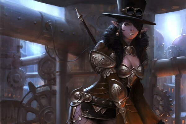 Arte chicas anime. Steampunk