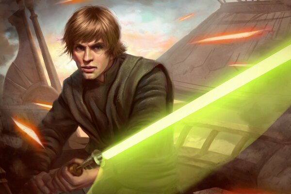 Jedi lance des faisceaux laser