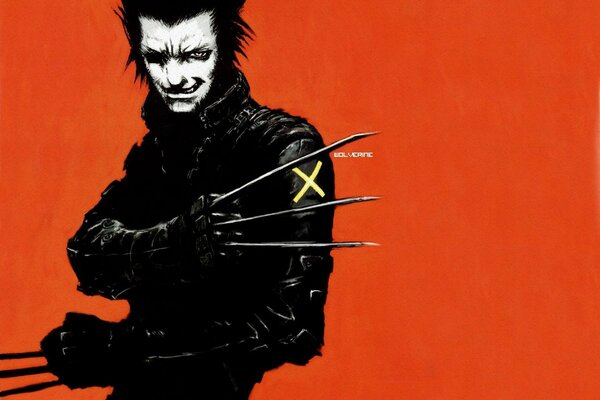 Fumetto Wolverine su sfondo rosso