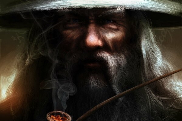 Smoking Gandalf from the Lord of the Rings