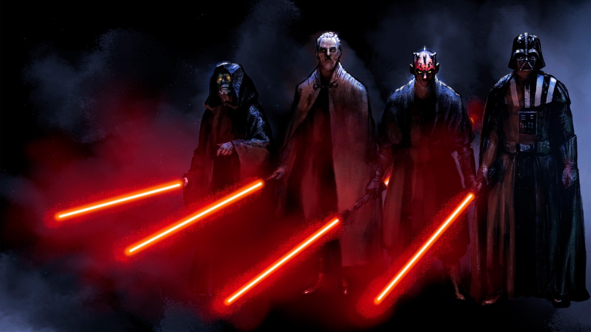 star wars sith darth vader darth maul darth sidious conte dooku