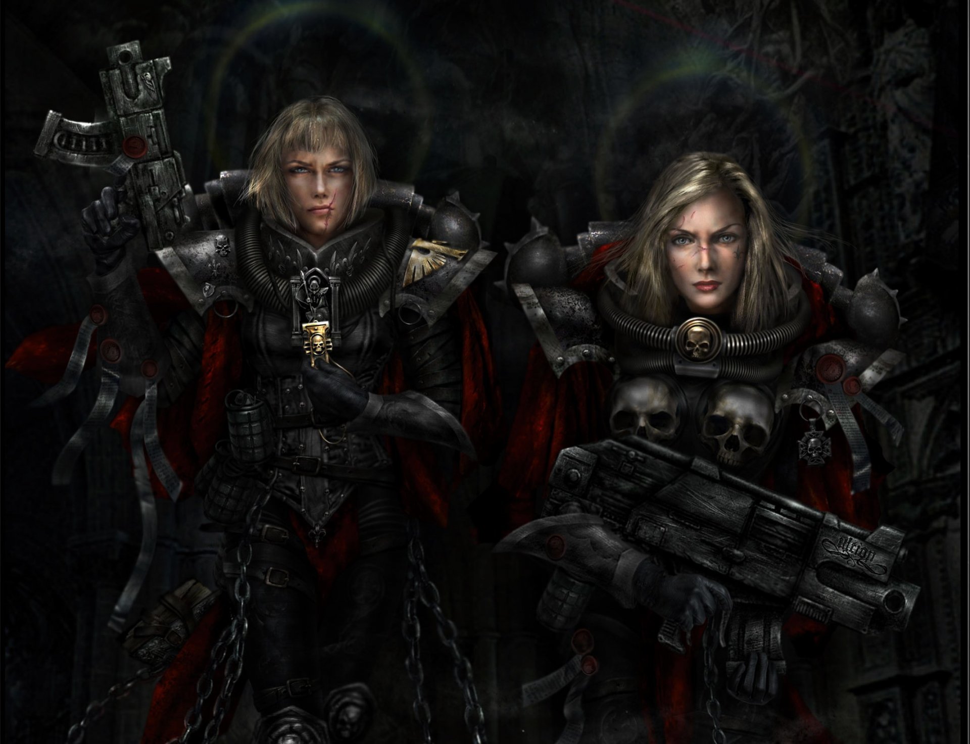 warhammer 40k sœurs de la bataille adepte sororitas femmes armes