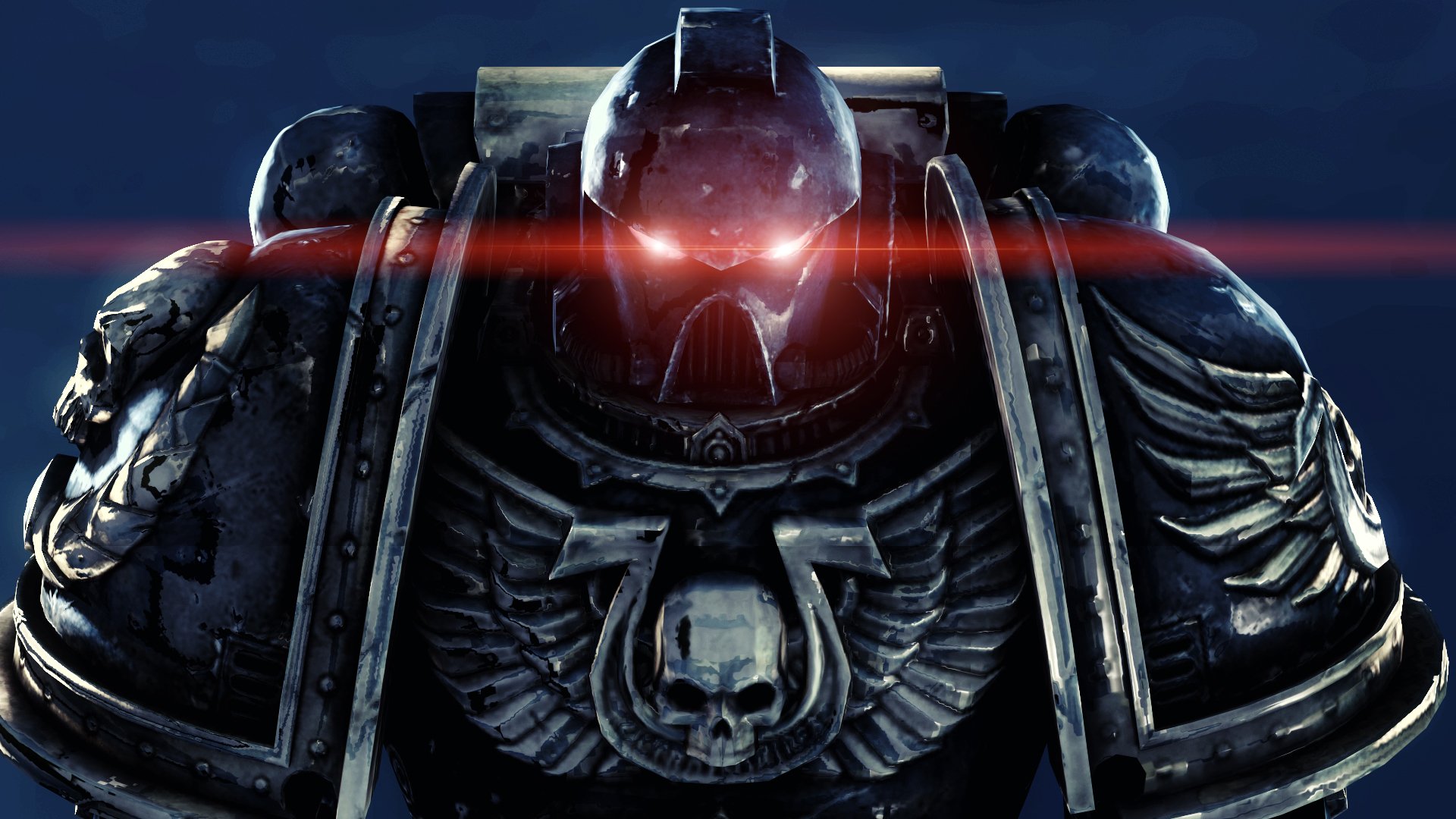 warhammer 40k space marines ultramarines space marines power armor armor helmet visor skull wings eyes red