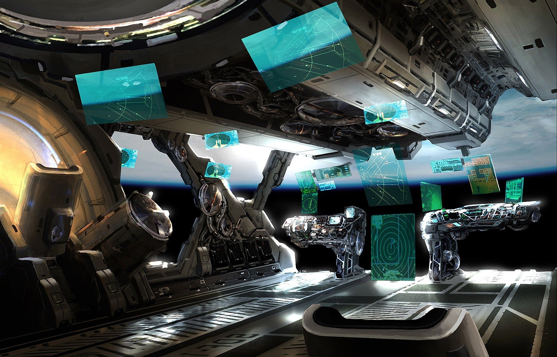 art mark yang ship compartment office interface space planet