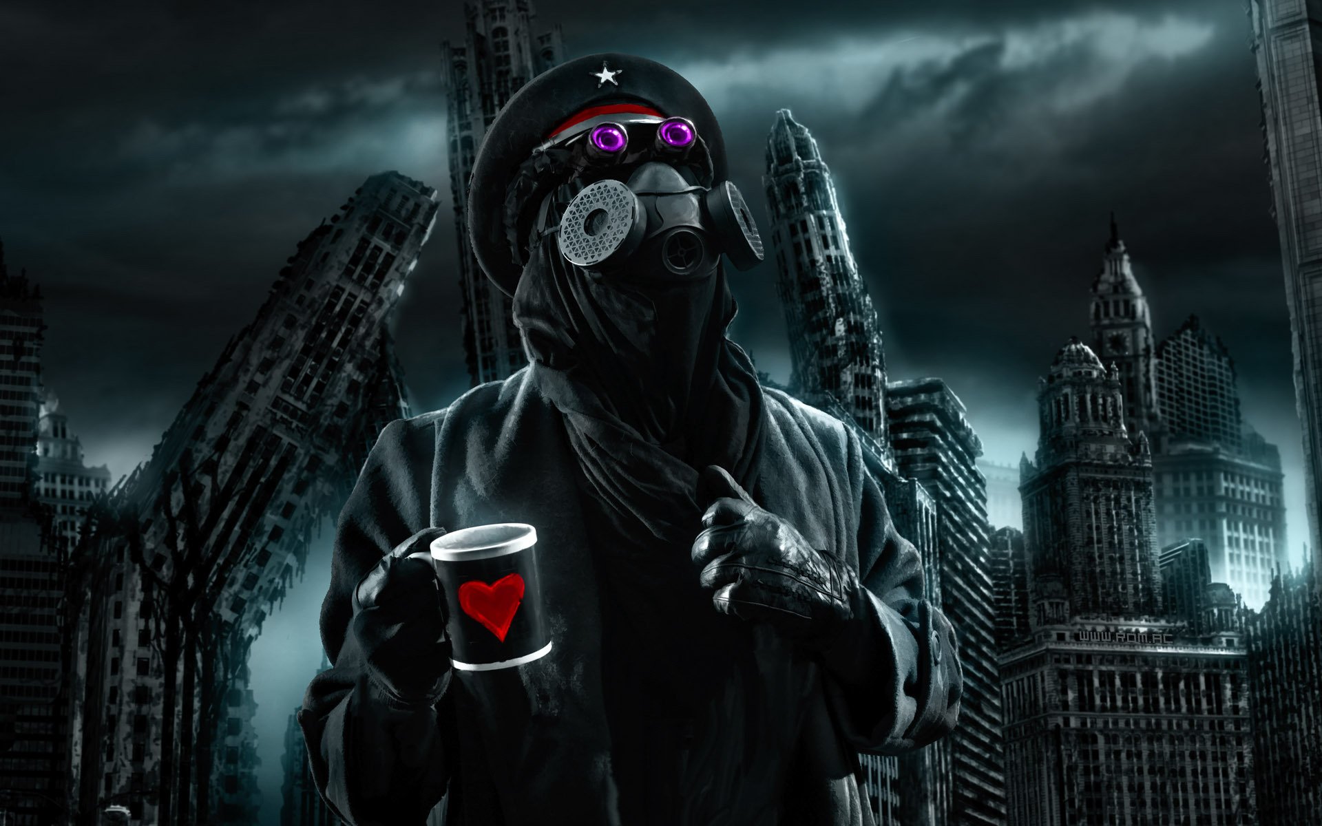 romantically apocalyptic captain cap apocalypse end destruction town mask cup wheres my flying machine by alexiu