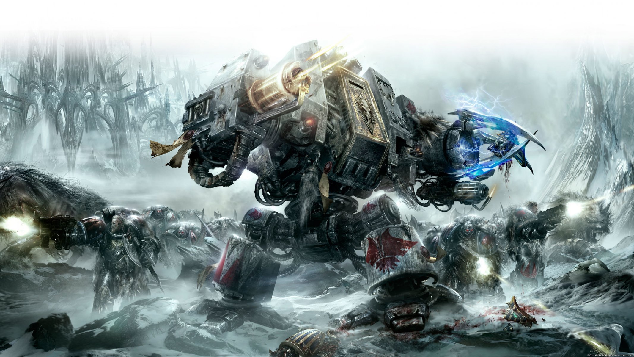 warhammer 40k lobos espaciales nave espacial lobos dreadnought