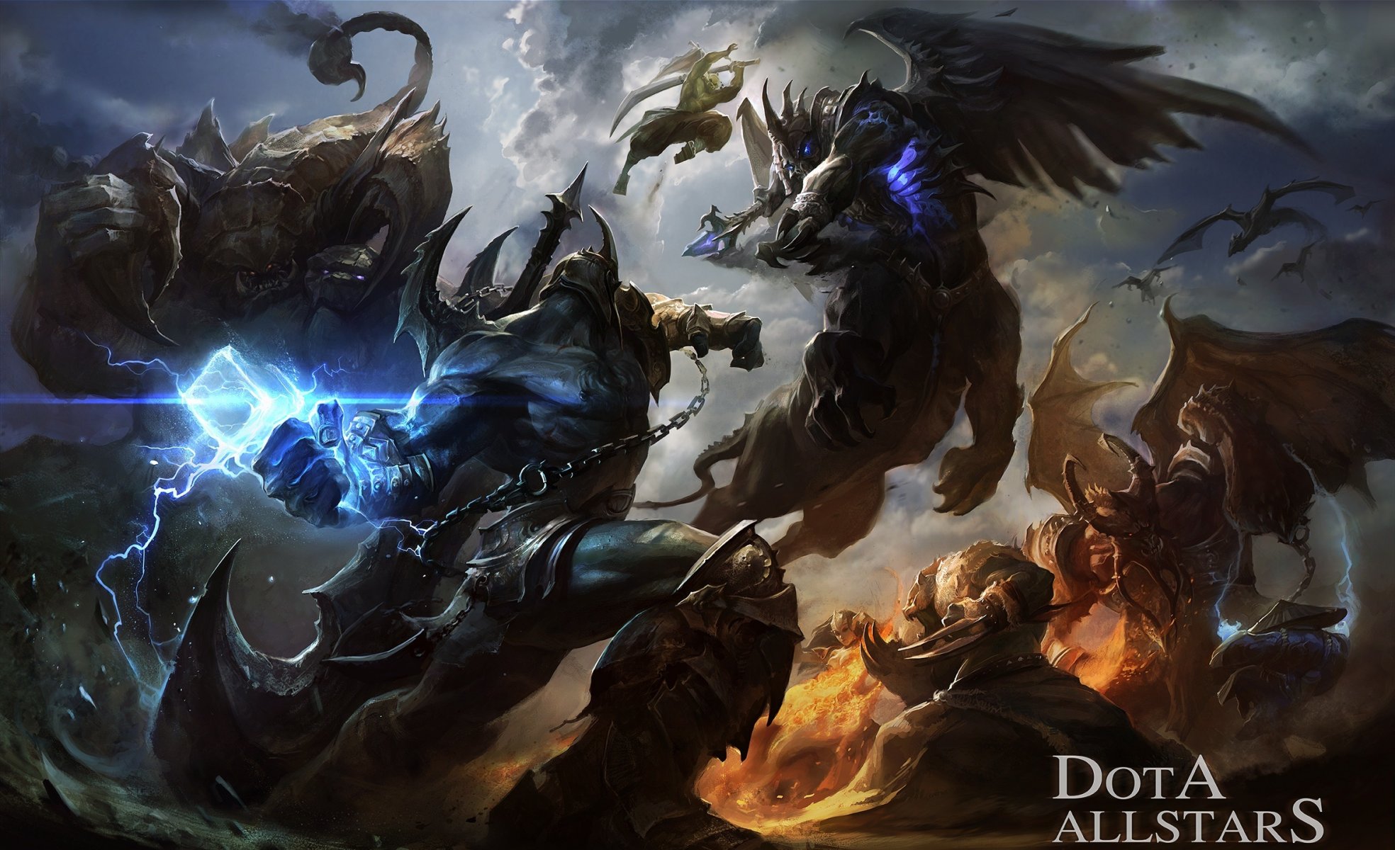 art dota allstars warriors demons battle