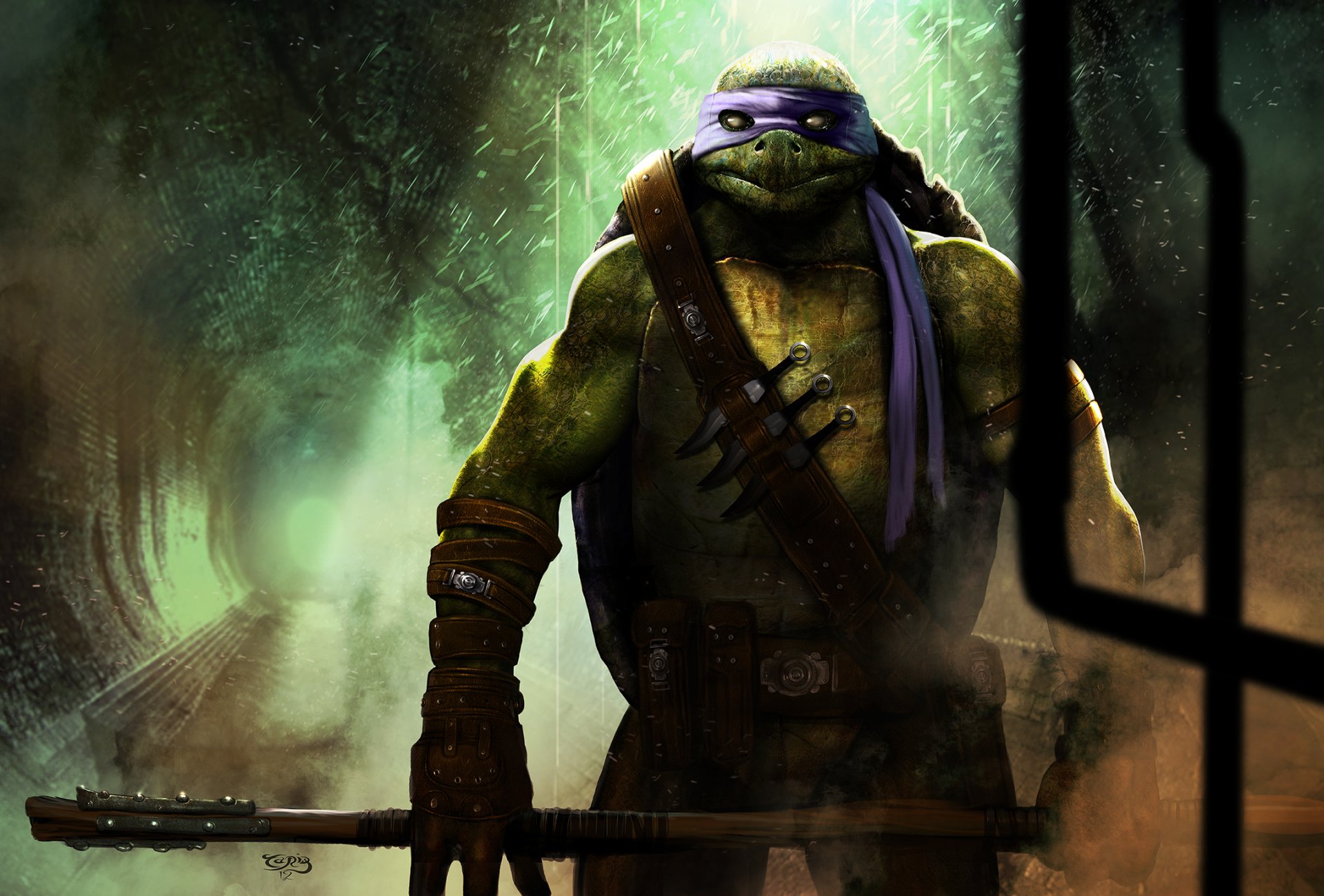 arte teenage mutant ninja turtles donatello fogna bastone