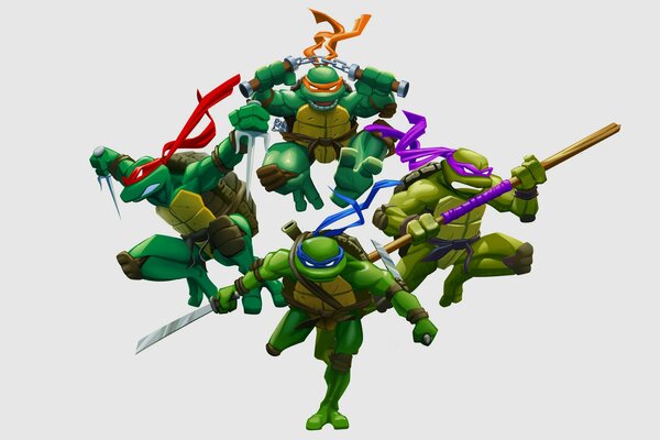 Nija-Schildkröten. leonardo, raphael, michelangelo, donatello