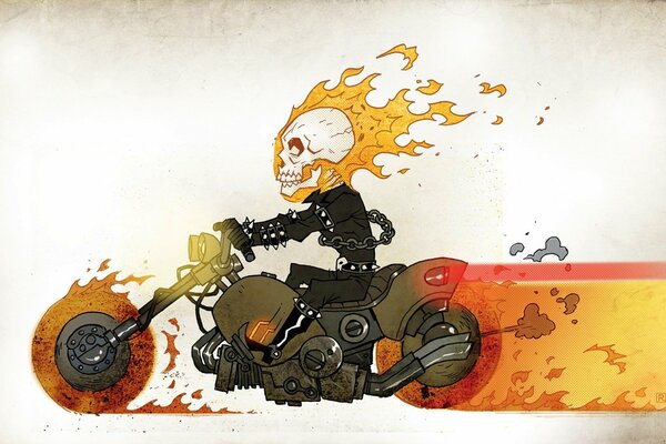 Ghost Rider dans le style de bande dessinée