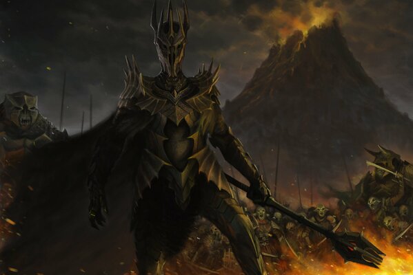 Sauron s Battle with trolls and orcs