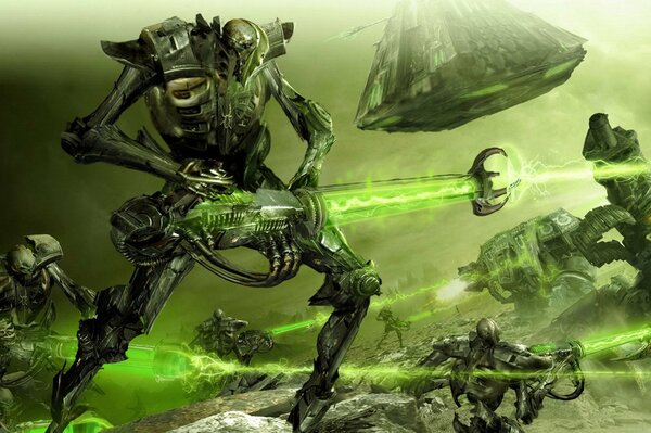 Batalla de Necrones en la imagen de Warhammer 40k