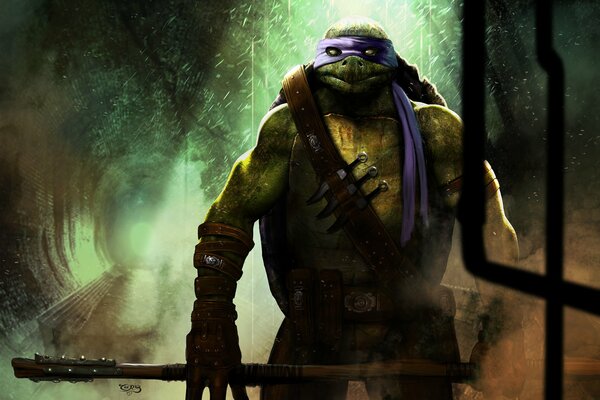 Teenage Mutant Ninja Turtle donatello in the sewer