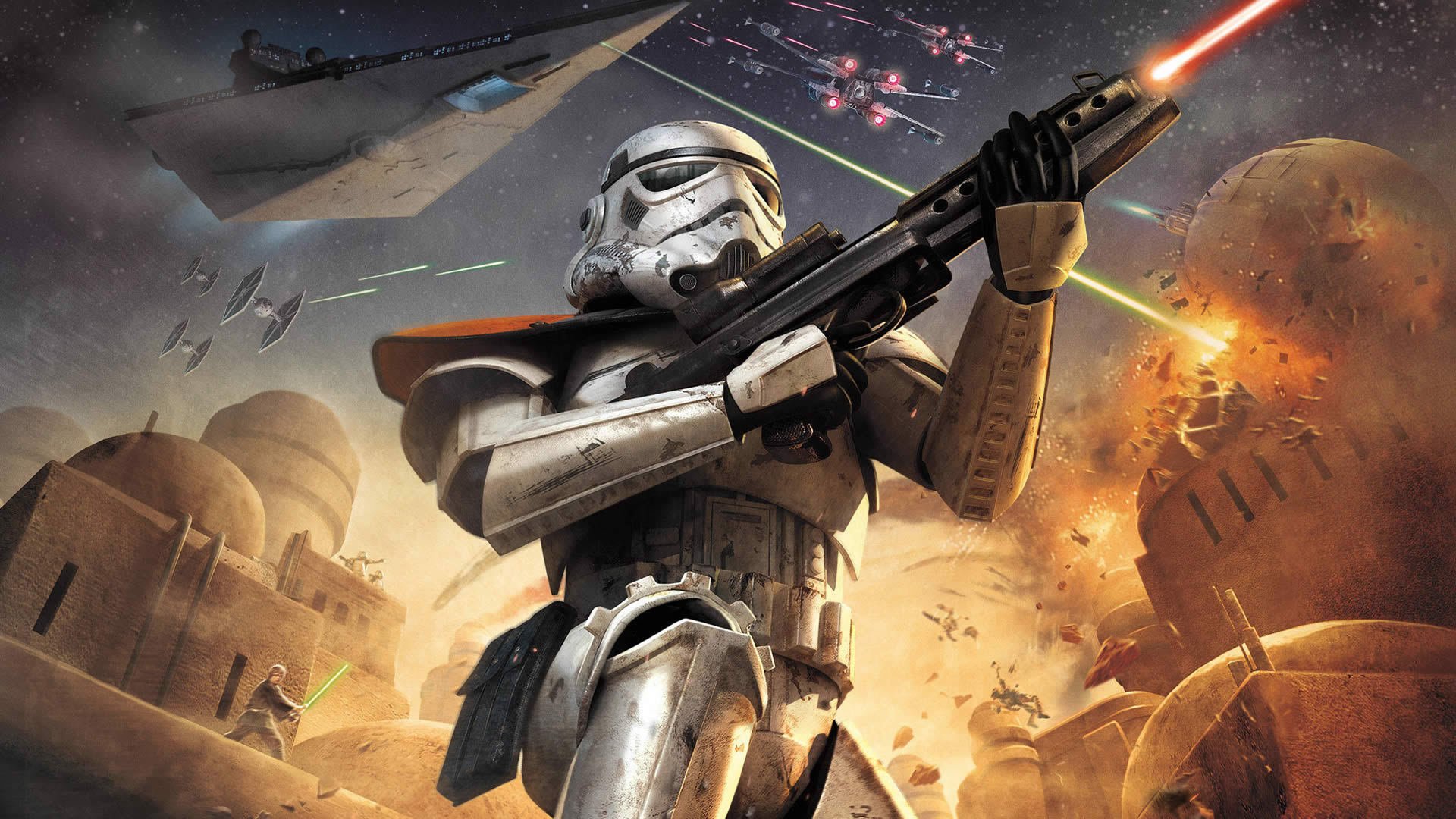 guerre stellari battlefront stormtrooper armi nave tatooine esplosioni battaglie combattenti