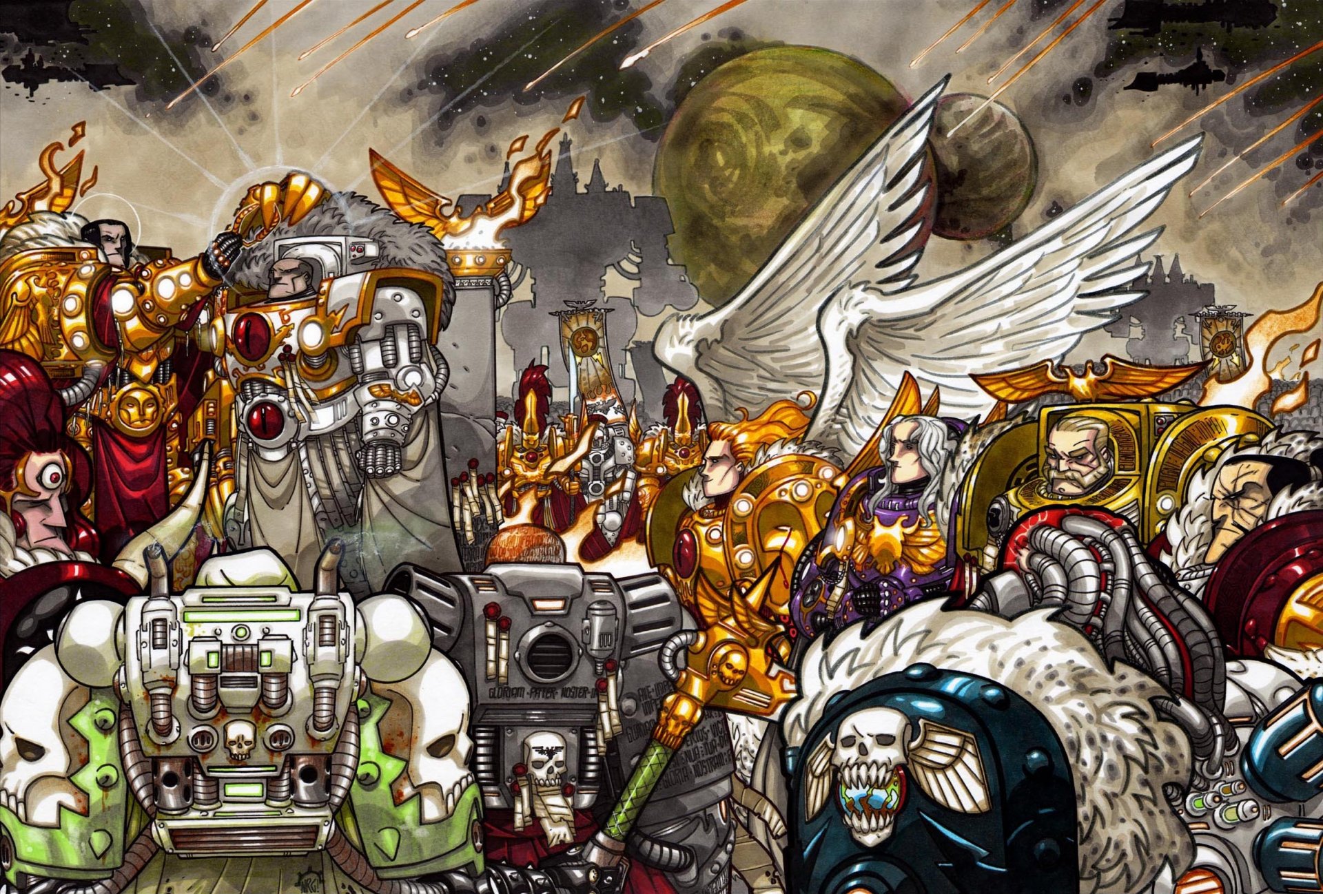 warhammer 40k herezja horusa cesarz kosmodesant adeptus astartes prymarchowie zakony święta terra