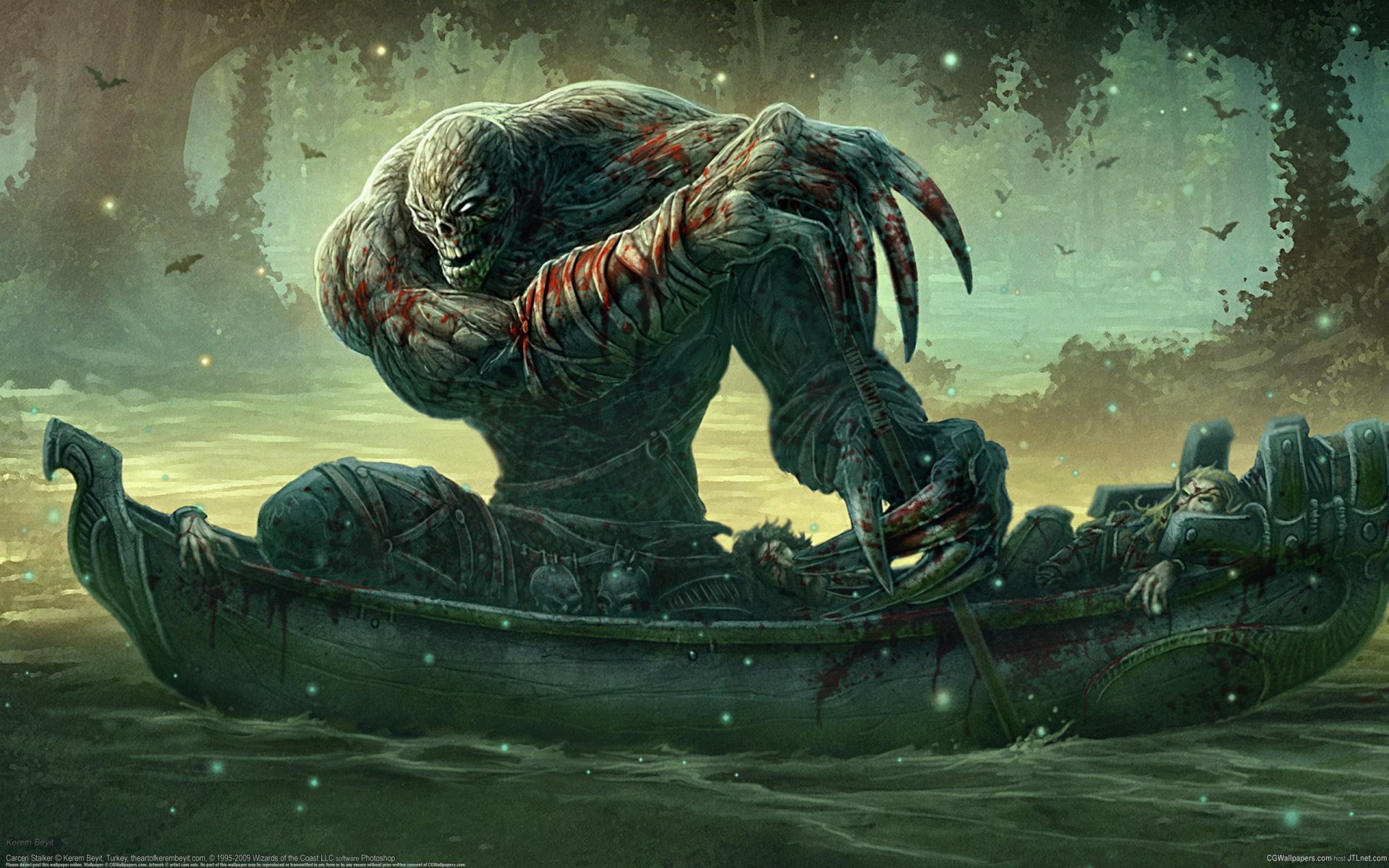 art kerem beyit bateau monstre sang cadavres pagaie forêt