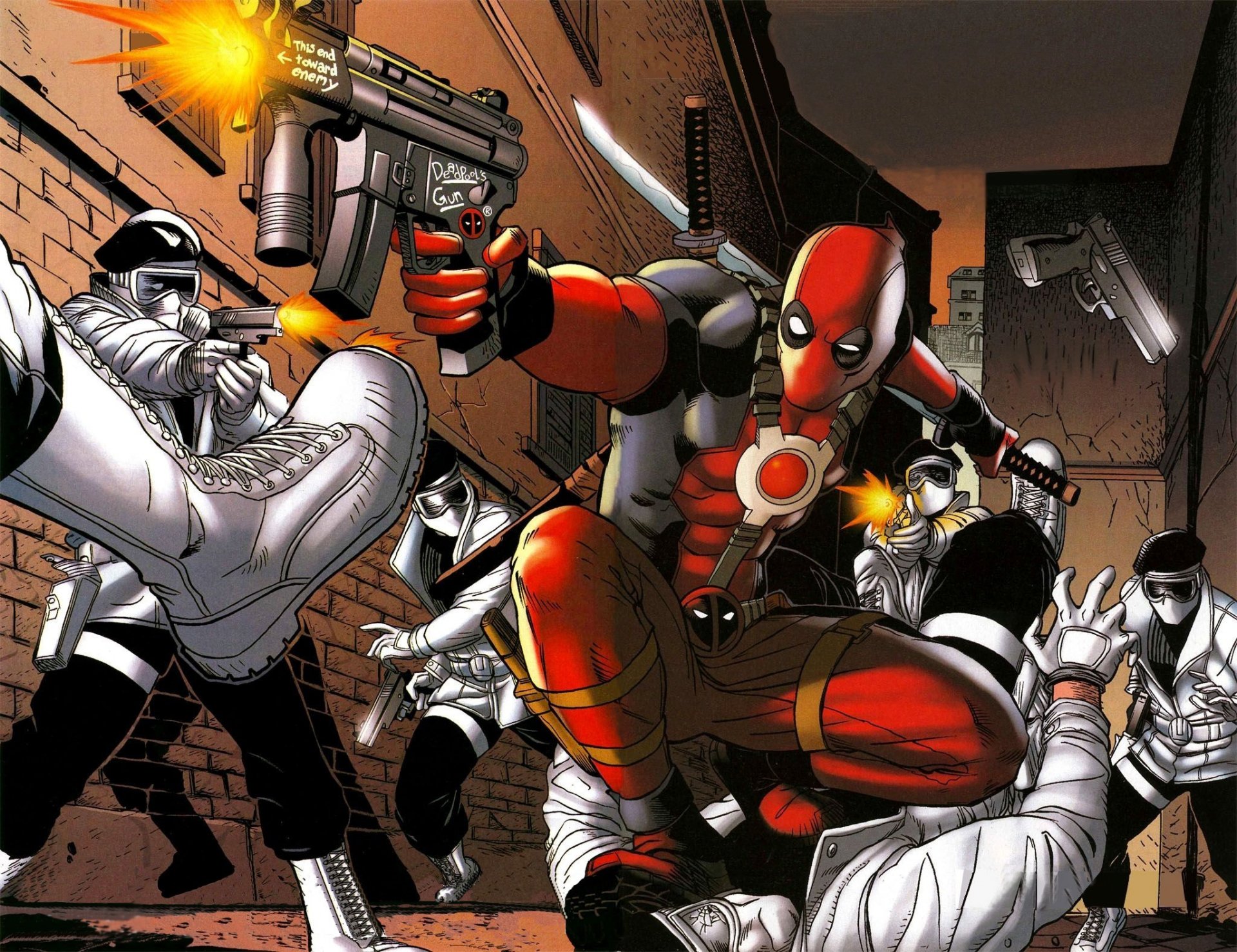 deadpool marvel cómics arma héroes