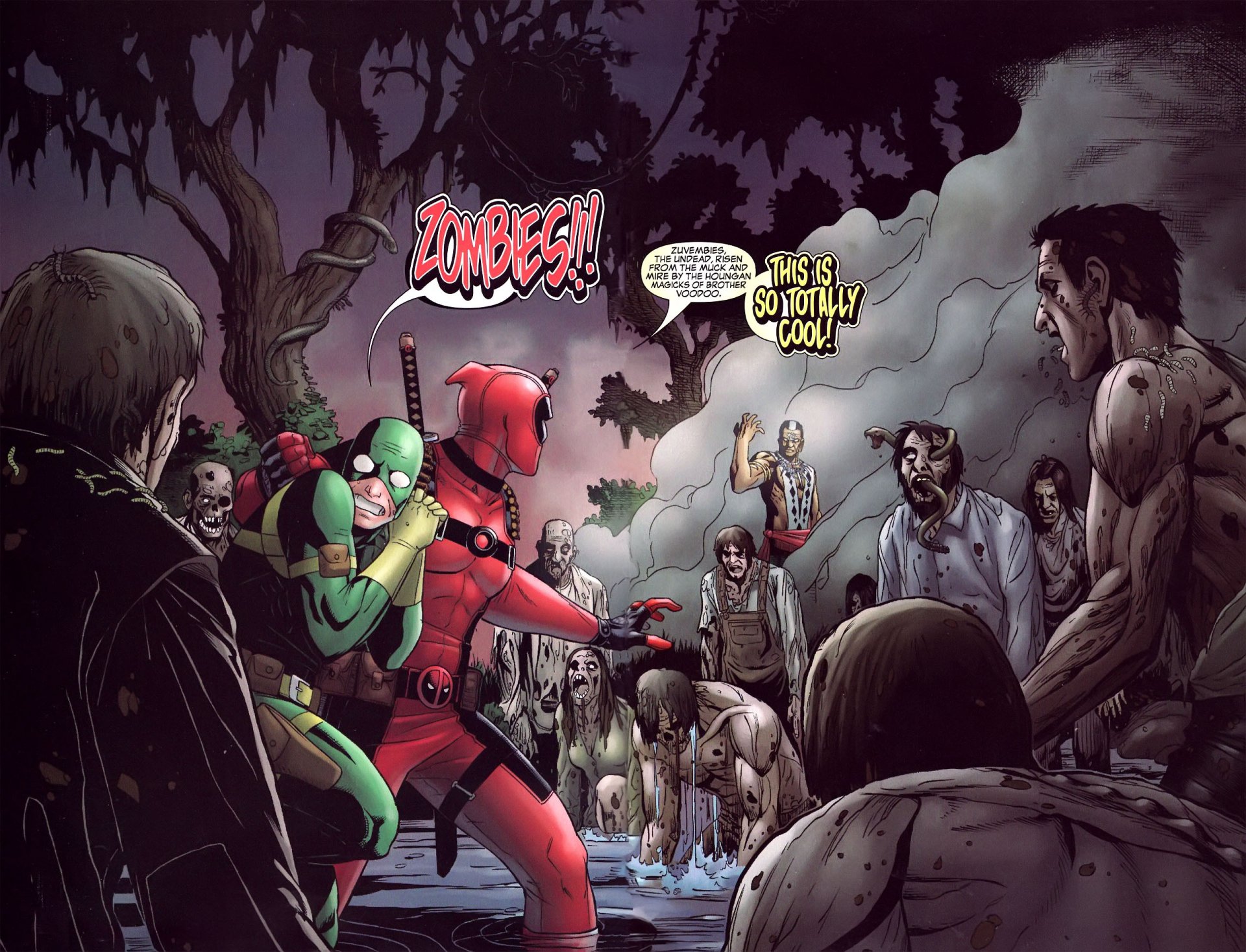 deadpool marvel cómics arma ninja héroes zombie cómic horror miedo