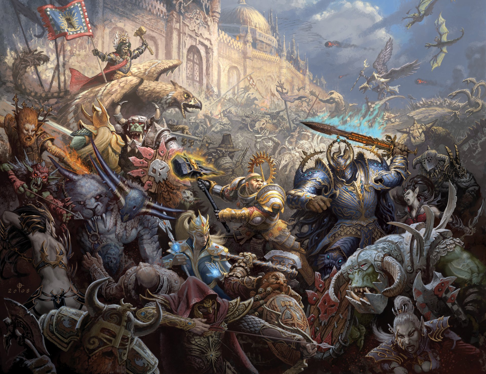 warhammer fb krieg schlacht reich chaos magier krieger zwerge greife orks elfen gretchen burg magie sturm belagerung