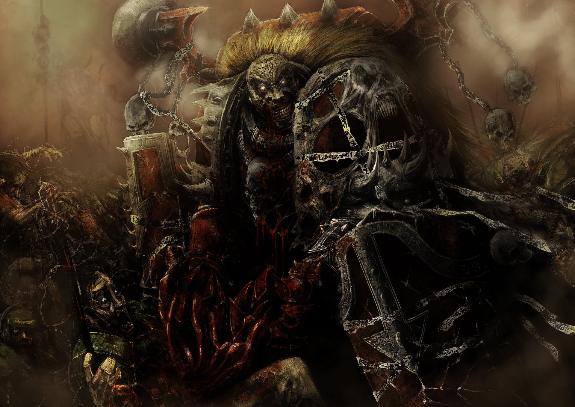 warhammer 40k chaosmarine word bearers varhamer chaos bearing the word armour blood madness skull imperial guard death