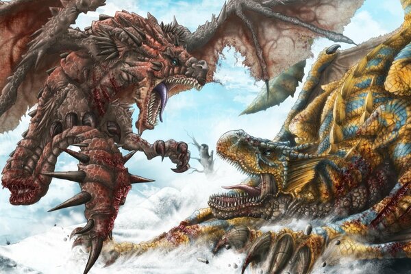 Battle of two dragons on ice