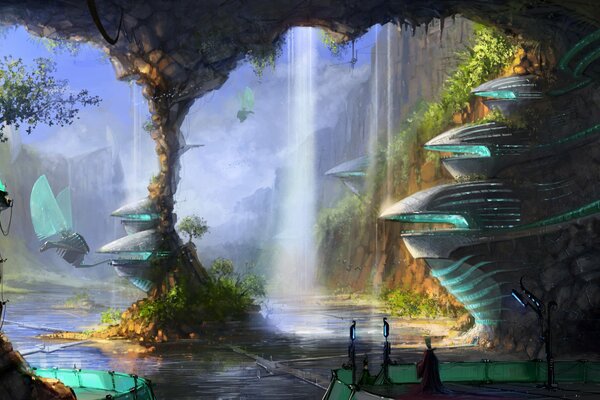 Grotte du futur oiseau mésanique de l homme