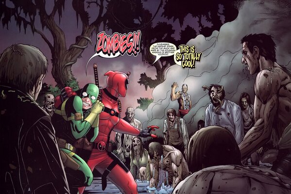 Picture comics ninja vs zombies