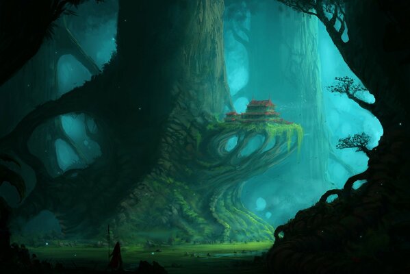 Art the mysterious forest and the wanderer