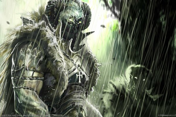 Art by Simon Robert orcs in the rain