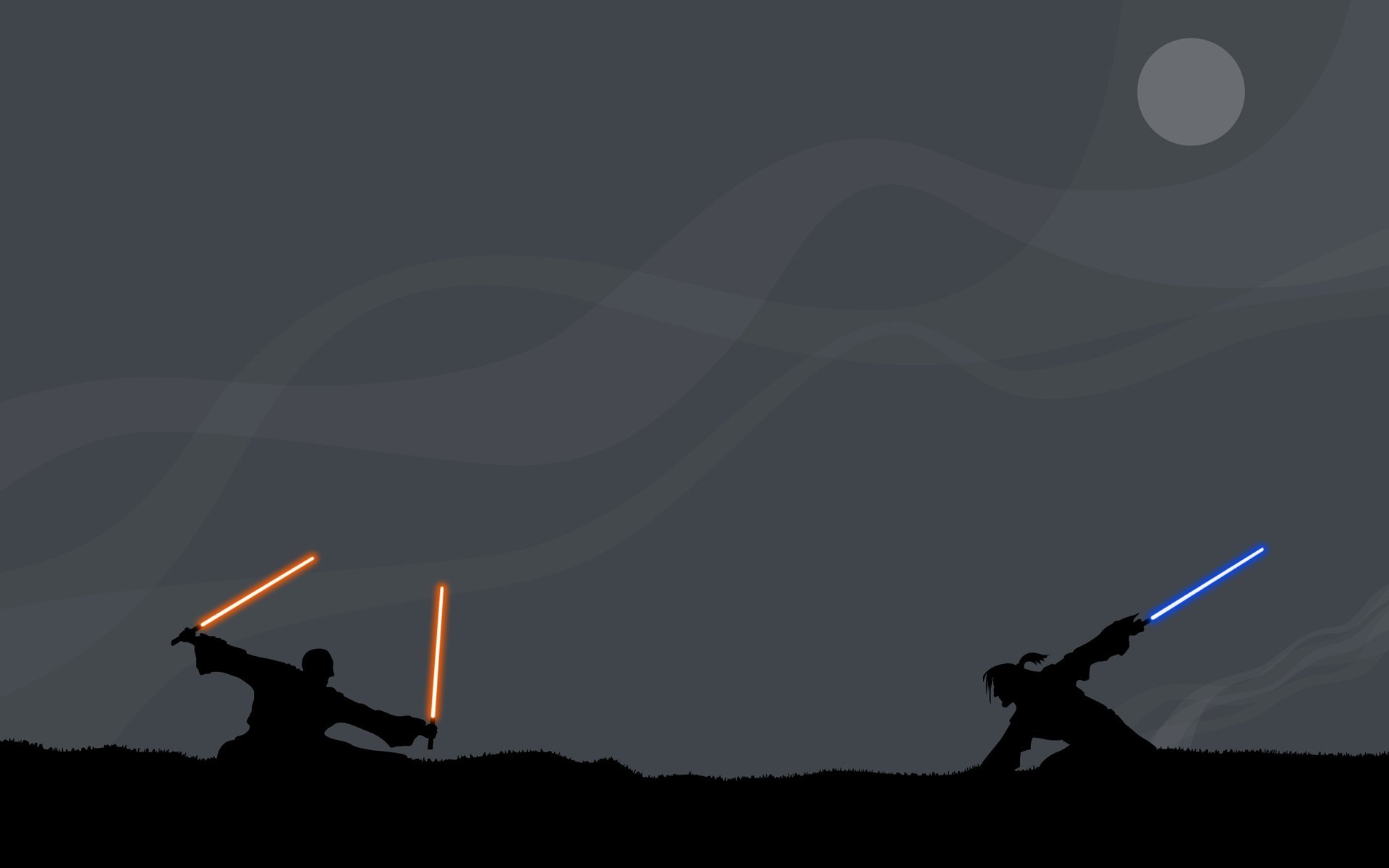 jedi sith battle silhouette