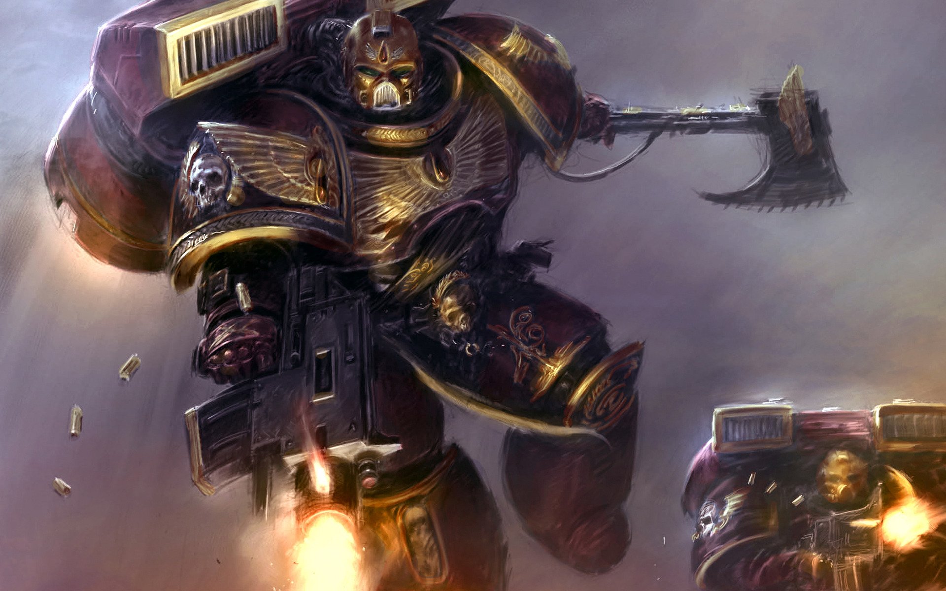 warhammer 40k raumfahrer blutig engel blut rüstung bolzen axt schulranzen