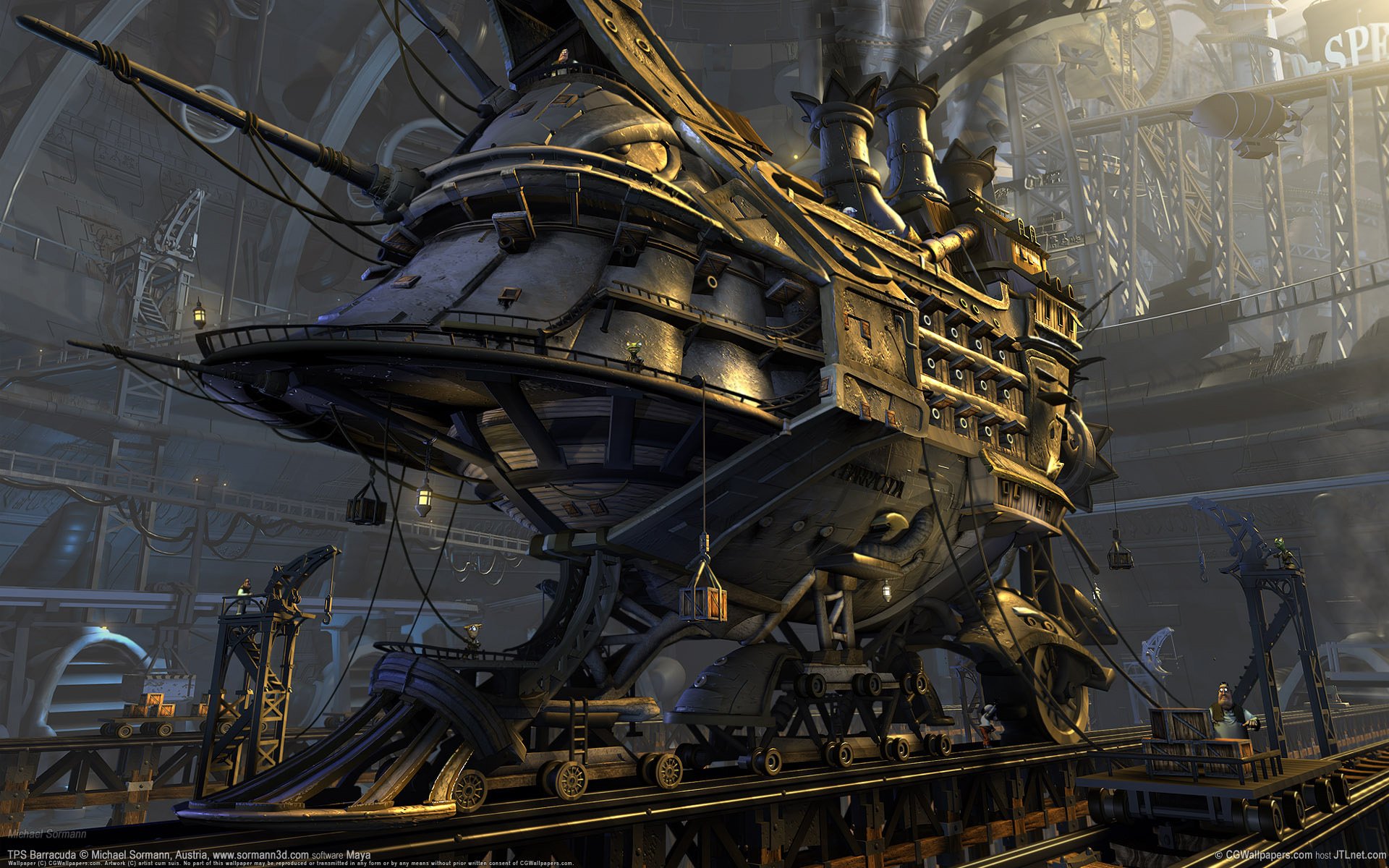 tps barracuda steampunk construction ship