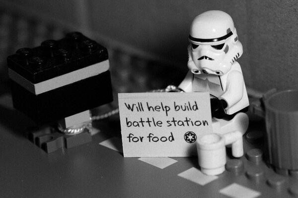 Unemployed stormtrooper from Star Wars in lego