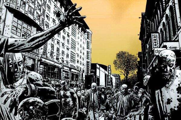 Zombies en la ciudad de cómic