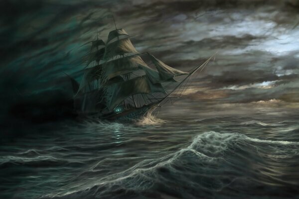 Ghost Ship at sea