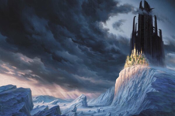 The Black Castle on the icy Mountain