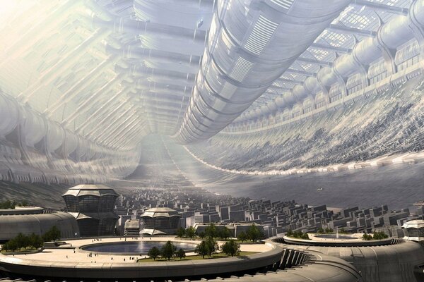 La ville du futur avec la gravité artificielle