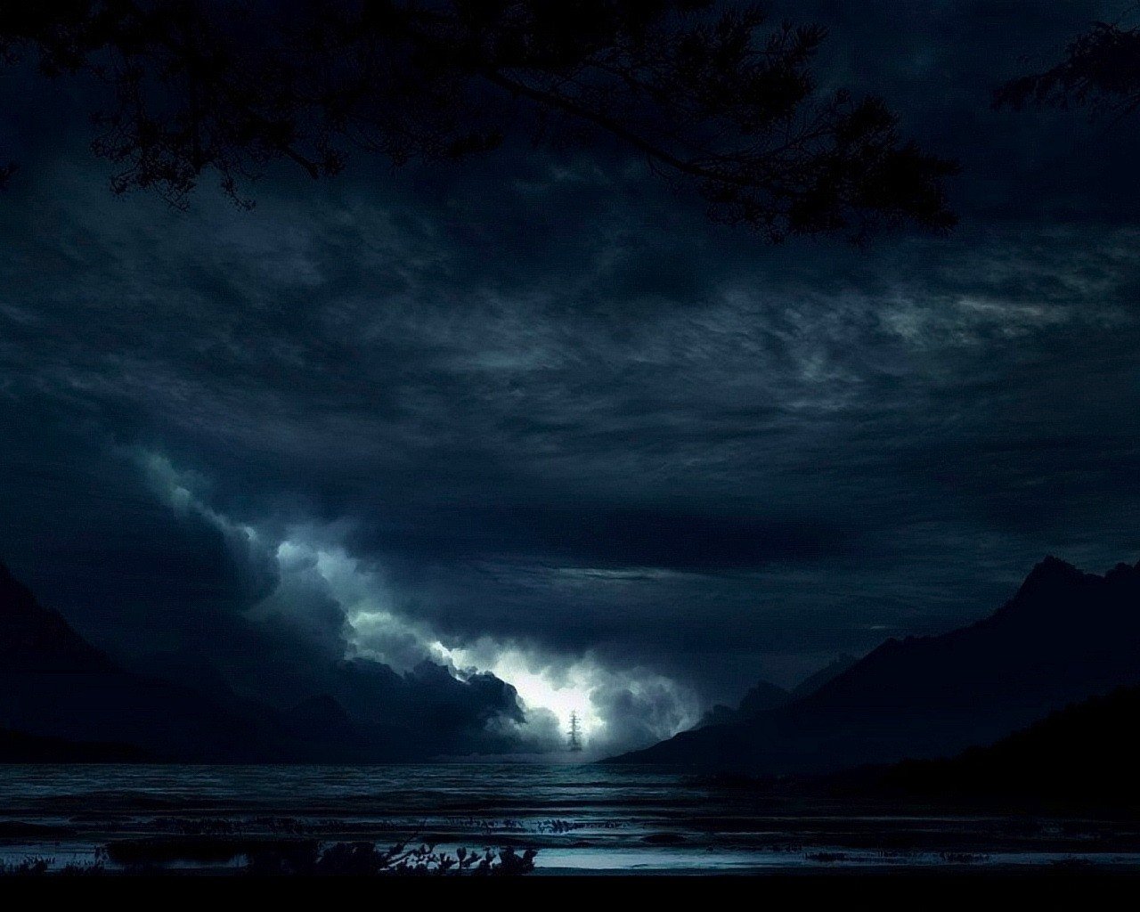 noche fantasía mar velero