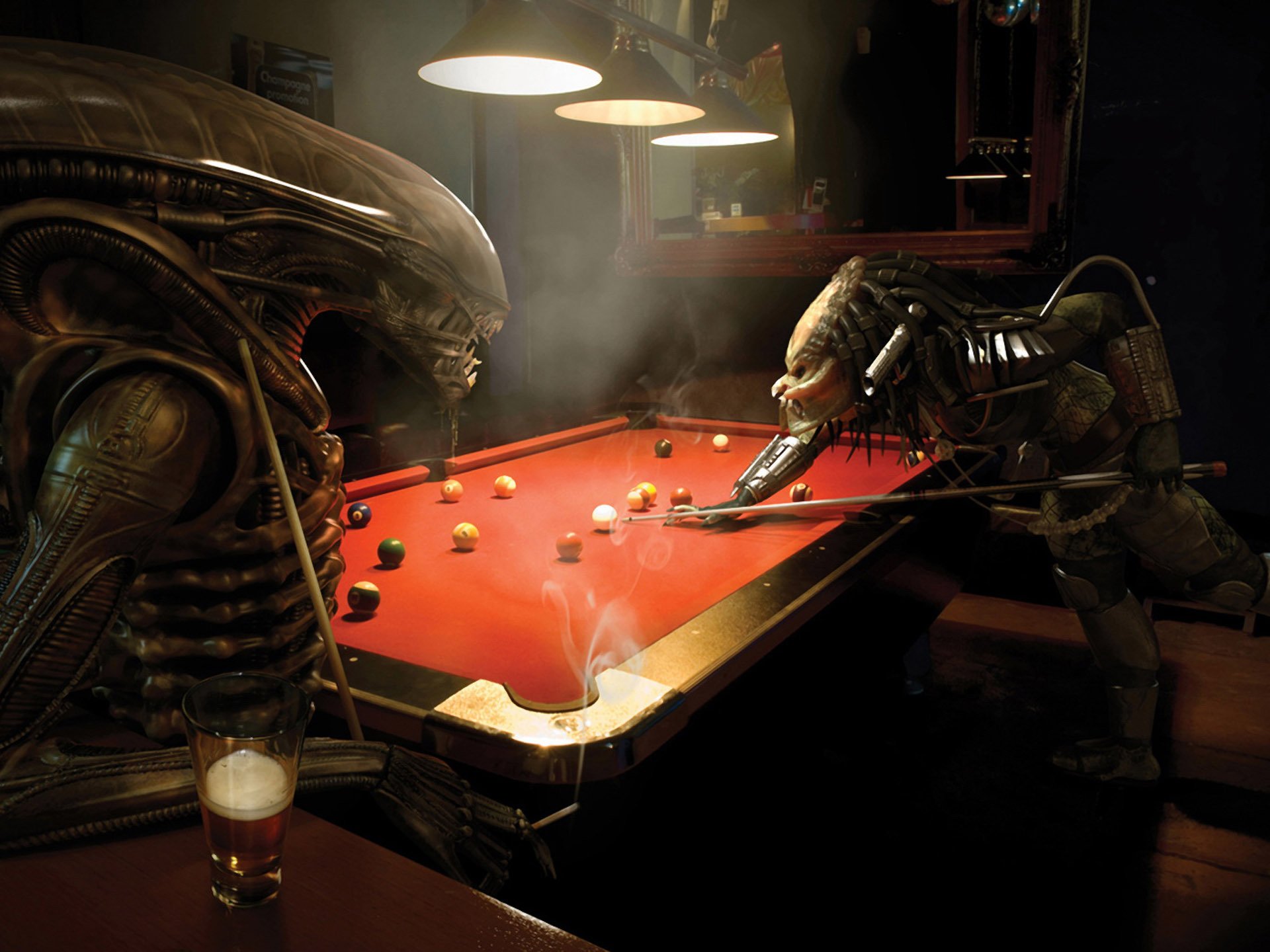 alien prédateur billard