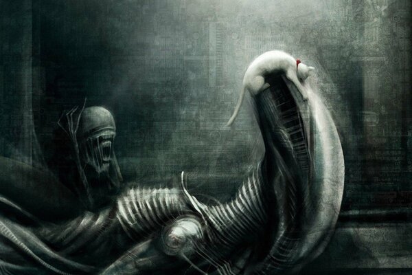 L arte del film Alien in nero