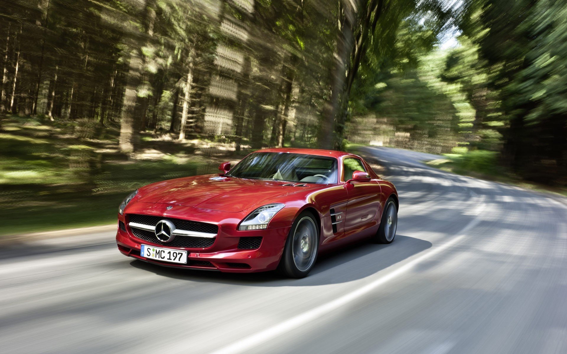 mercedes benz sls amg red speed