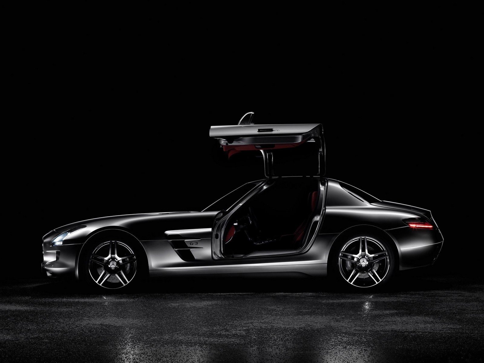 mercedes amg sls63 black a side view