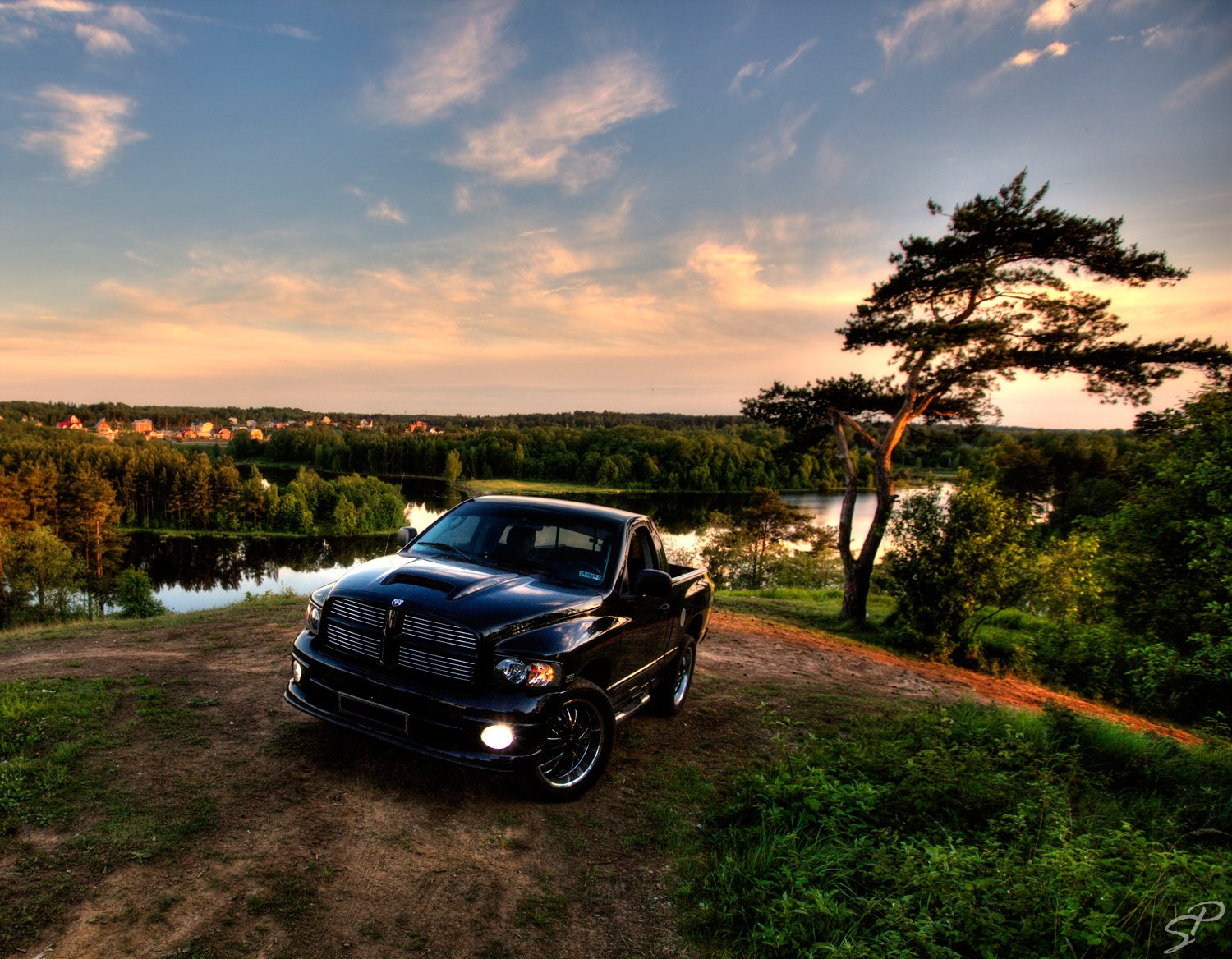 dodge jeep black tree landscape hdr