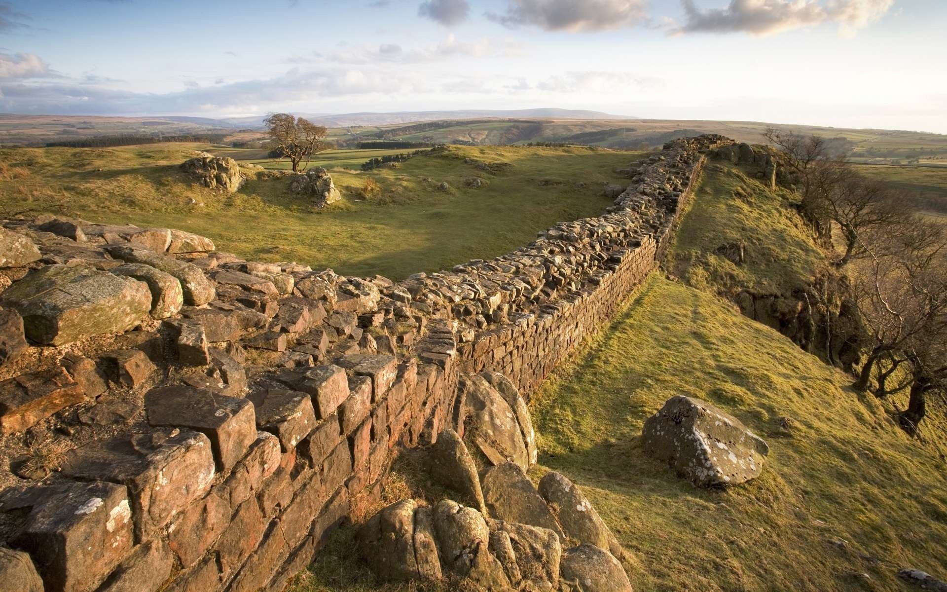 paysage angleterre mur vallée