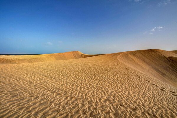 Dunas en el desierto con cielo azul