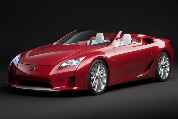 Concept car lexus LF-A rossa su sfondo scuro