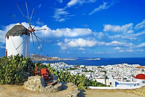 View of the coast and the city near the mill